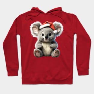 Cute Christmas Koala with A Xmas Santa Hat from Australia Hoodie